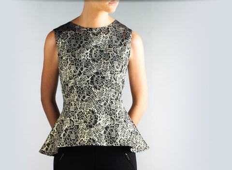 Brocade Peplum Top